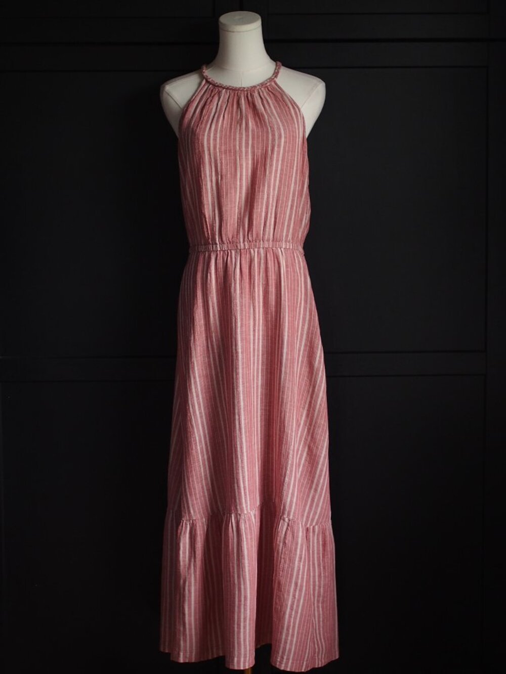 Old Navy | Cotton/Linen Blend Dobby Stripe Maxi Sundress